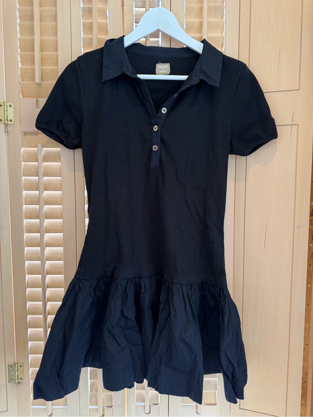 Free People Drop Waist Mini Dress in Black